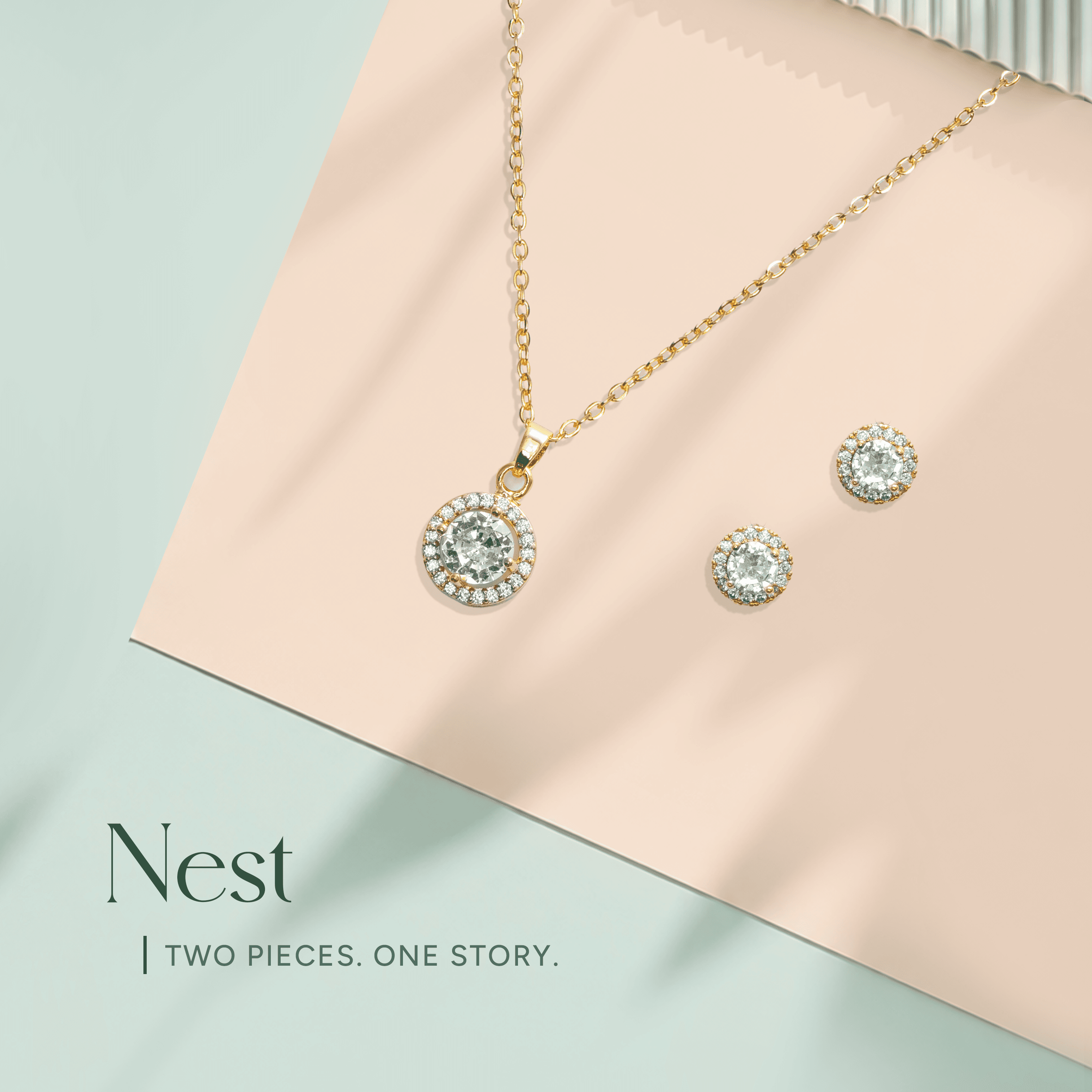 Bloom Floral Necklace & Stud Earrings Set