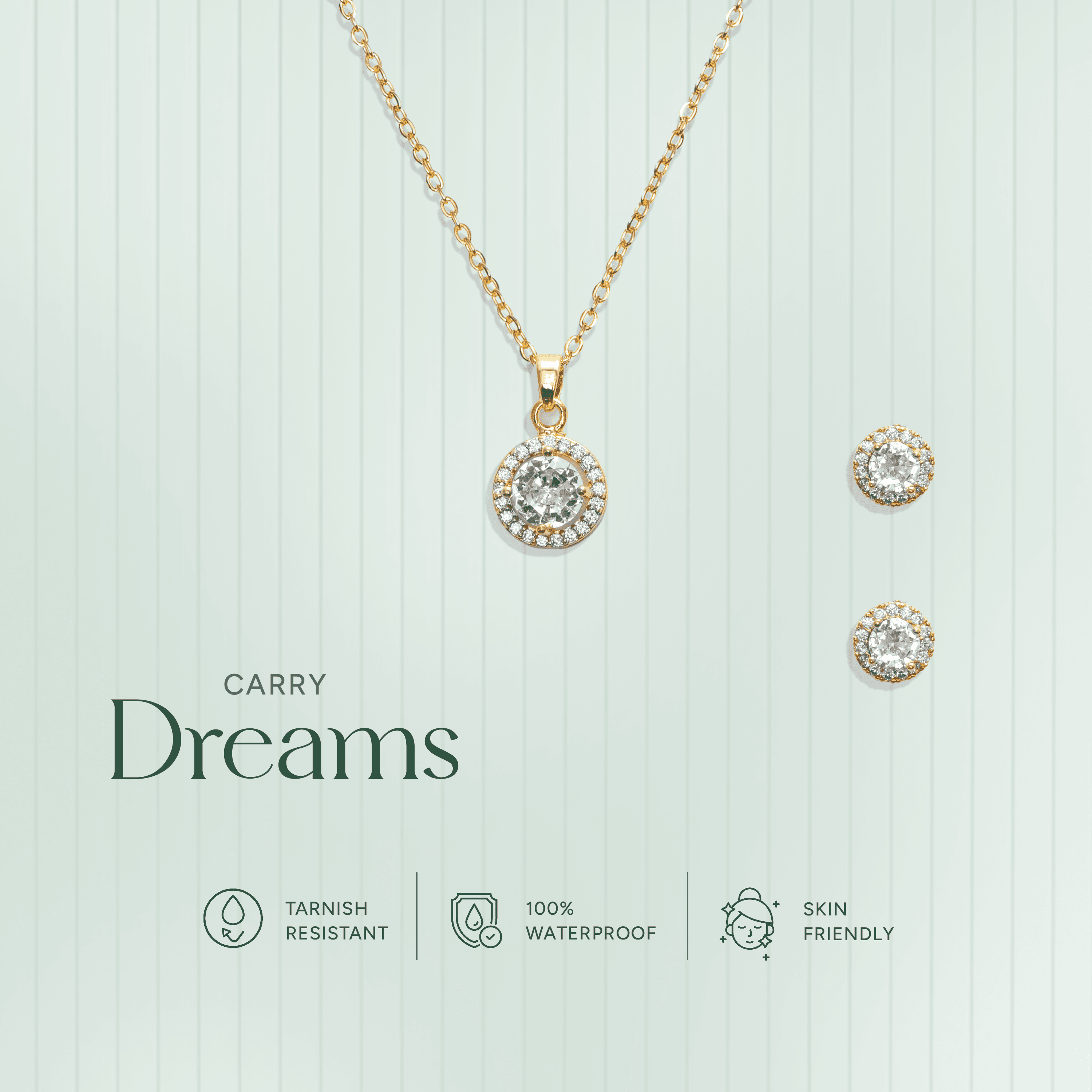 Bloom Floral Necklace & Stud Earrings Set