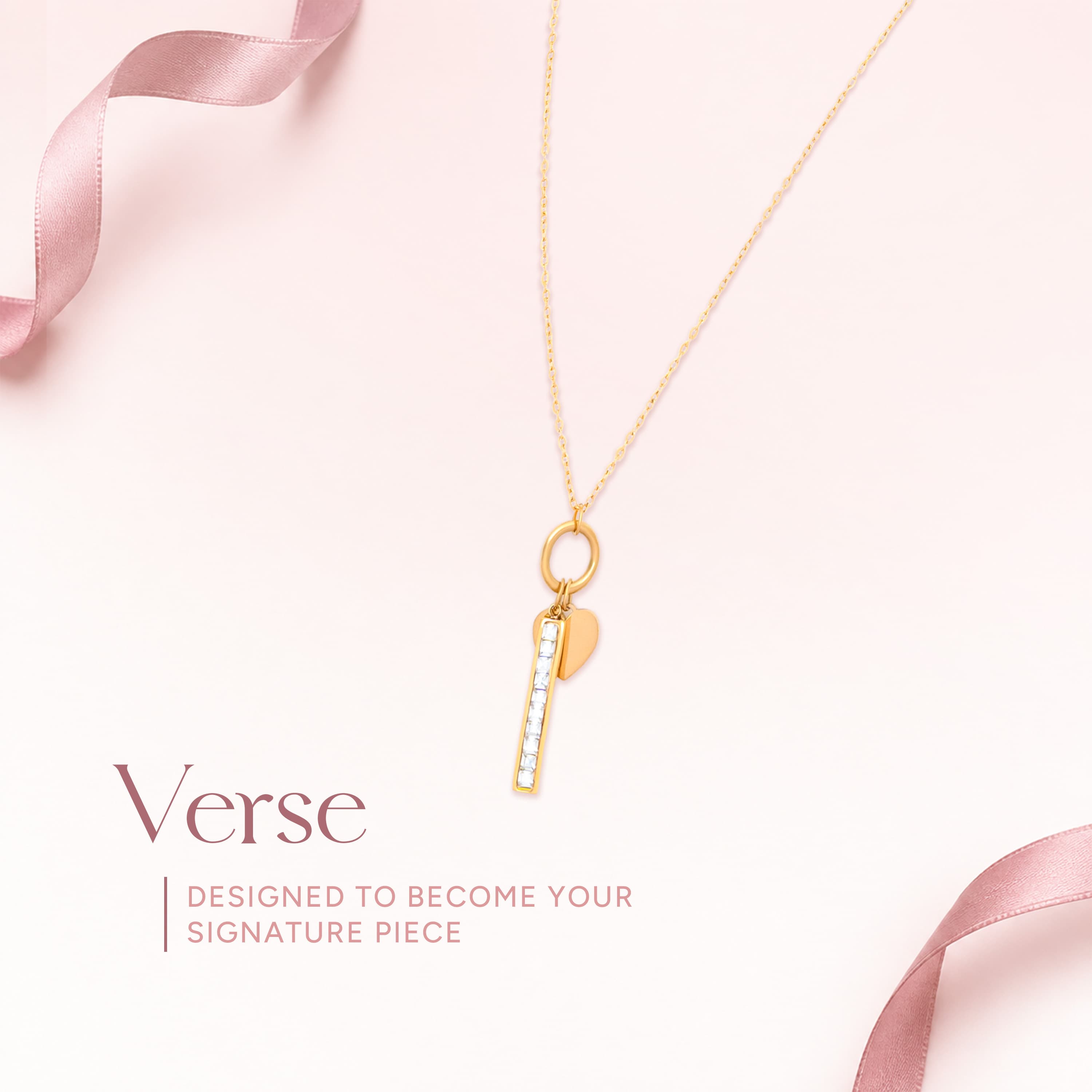 Diamond Bar With Heart
