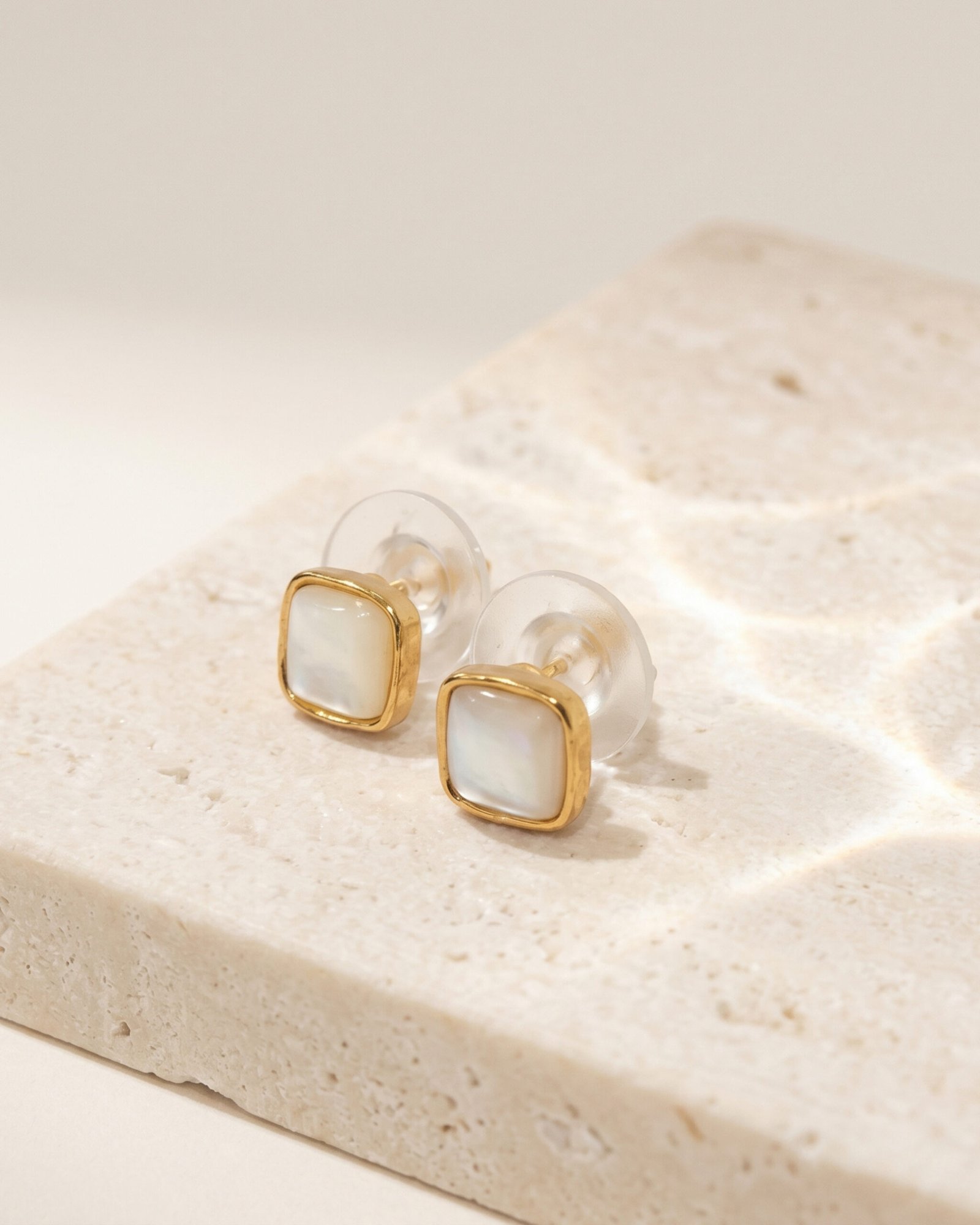 Square marble small studs