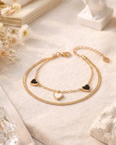 Black & White Heart Charm